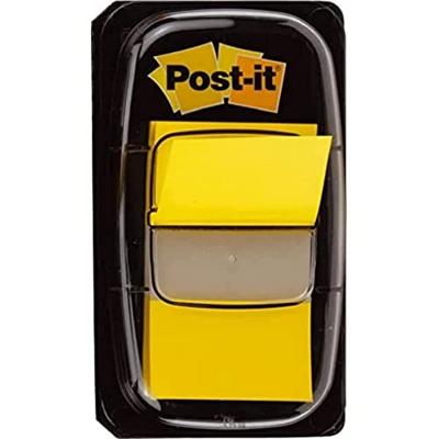 Post-it index standaard, ft 24,4 x 43,2 mm, houder met 50 tabs, geel