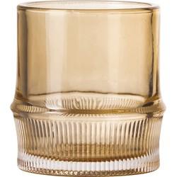 Gusta theelichthouder glas bruin 8 cm set van 2 | 12 stuks