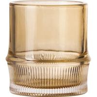 Gusta theelichthouder glas bruin 8 cm set van 2 | 12 stuks - thumbnail