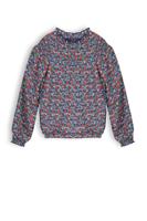 NoNo Meisjes blouse floral - Tanily - Ensign blauw - thumbnail