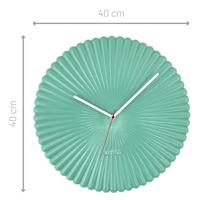 Wandklok 40 cm - Stil - Wit/Groen - Polyresin - NeXtime 'Mousse' - thumbnail