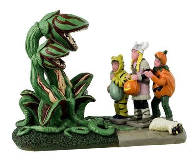 Lemax terrified trick-or-treaters tafereel Spooky Town 2024