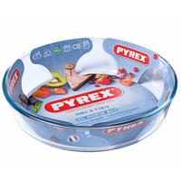 Pyrex bakvorm rond rechte rand 25cm glas - thumbnail
