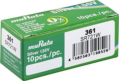 Murata Knoopcel 361 1.55 V 10 stuk(s) 25 mAh Zilveroxide SR721W-PBWW