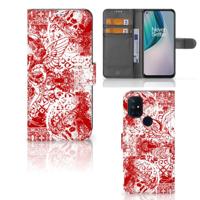 Telefoonhoesje met Naam OnePlus Nord N10 Angel Skull Rood - thumbnail