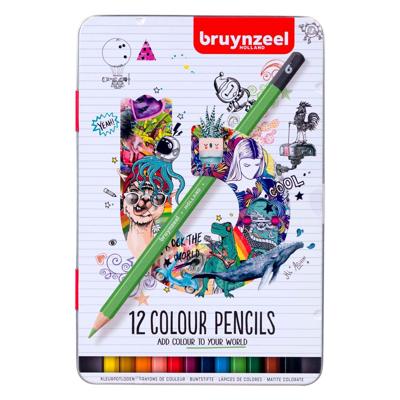 Bruynzeel kleurpotloden blik, 12 kleuren Bruynzeel kleurpotloden blik, 12 kleuren