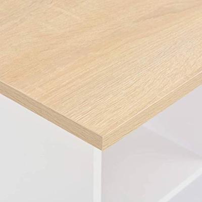 Bartafel 60x60x110 cm wit en sonoma eikenkleurig