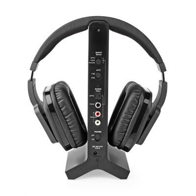 Nedis HPRF321BK Draadloze Tv-koptelefoon Rf Over-ear Maximale Batterijduur: 8 Hrs 25 M Digitale Audio Laadstation Zwart