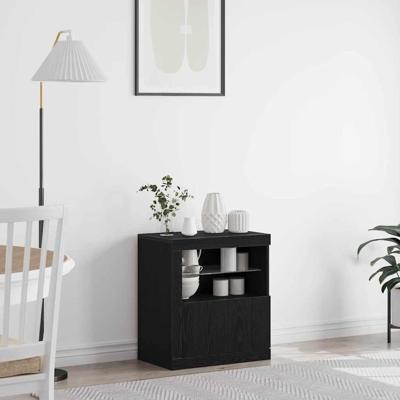 Dressoir Zwart 60.5 x 37 x 67 cm Bewerkt hout