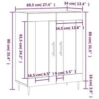 Dressoir 69,5x34x90 cm bewerkt hout grijs sonoma eikenkleurig - thumbnail