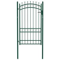 VidaXL Poort met speerpunten 100x175 cm staal groen - thumbnail