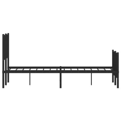 Bedframe met hoofd- en voeteneinde metaal zwart 120x200 cm