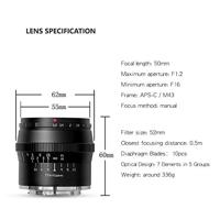 TTArtisan APS-C 50mm f1.2 MFT Black - thumbnail