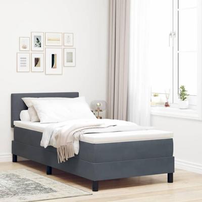 Boxspringbed met Matras met matras Donkergrijs 90 x 200 cm Stof