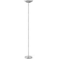 Vloerlamp Easy 28/28/180cm, geborsteld staal, geïntegreerde LED, met voetschakelaar, voor woonkamer, slaapkamer en thuiskantoor - thumbnail