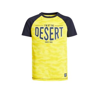 WE Fashion T-shirt met tekst geel/donkerblauw WE Fashion T-shirt met tekst geel/donkerblauw