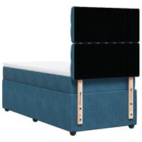 Boxspring met matras fluweel blauw 160x200 cm - thumbnail