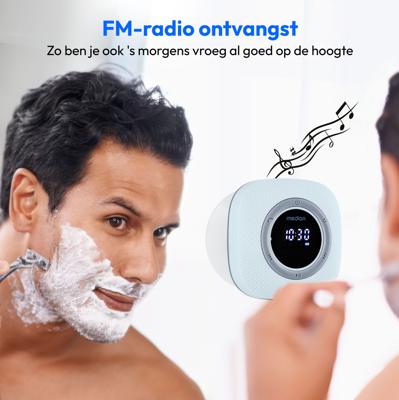 Doucheradio - MEDION - FM - Bluetooth - IPX6 - Zuignapbevestiging - Blauw