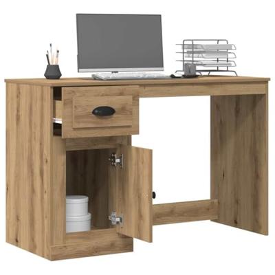 Bureau artisanaal eikenkleurig 50 x 115 x 75 cm Bewerkt hout