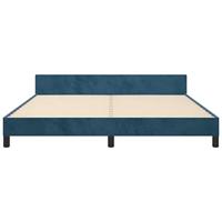 Bedframe met hoofdeinde fluweel donkerblauw 180x200 cm - thumbnail