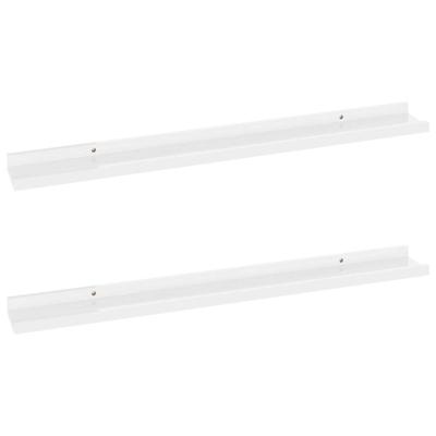 VidaXL Wandschappen 2 st 80x9x3 cm hoogglans wit