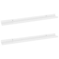 VidaXL Wandschappen 2 st 80x9x3 cm hoogglans wit - thumbnail