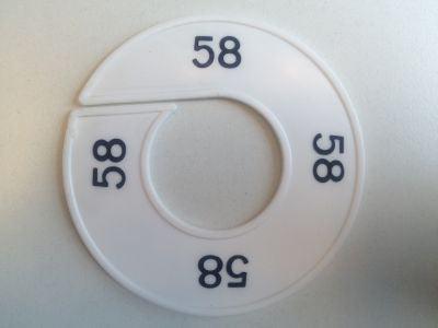 Maatring 9cm wit/zwart 58