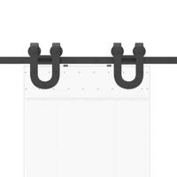 VidaXL Doos met onderdelen voor schuifdeur 200 cm staal zwart - thumbnail