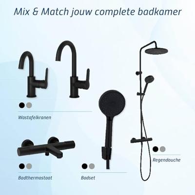 Saqu Dream draaibare wastafelkraan Mat zwart