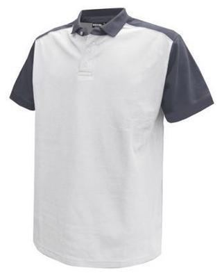 DASSY polo shirt cesar katoen wit/grijs l