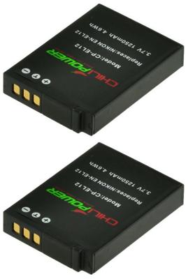 ChiliPower EN-EL12 accu voor Nikon - 1250mAh - 2-Pack