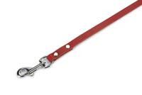Hondenriem van leer 100cm x 10mm rood - thumbnail