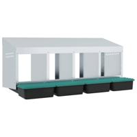 Kippennestkast 4 compartimenten wandmontage gegalvaniseerd staal - thumbnail