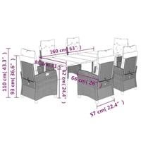 7-delige Tuinset met kussens poly rattan beige - thumbnail