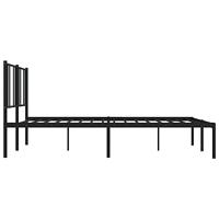 Bedframe met hoofdbord metaal zwart 200x200 cm - thumbnail