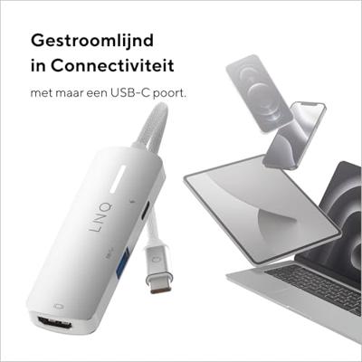 Hub USB Linq Byelements LQ49031 Wit Grijs