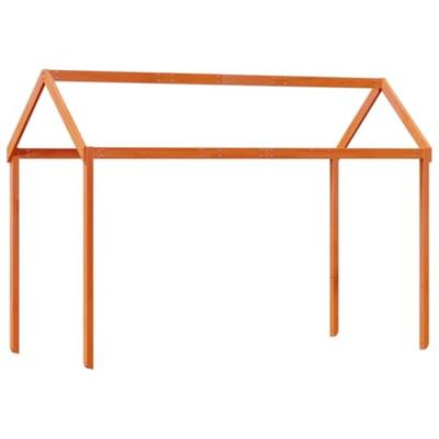 Stapelbed met dak massief grenenhout wasbruin 75x190 cm