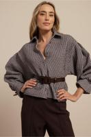 Studio Anneloes Ivara Structure Blouse 13569 Blouse 8713 Espresso/ecru - thumbnail