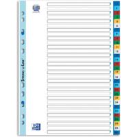 OXFORD tabbladen, formaat A4, uit PP, 11-gaatsperforatie, gekleurde tabs, set 1-31 - thumbnail