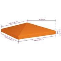 VidaXL Prieeldak 310 g/m² 3x3 m oranje - thumbnail