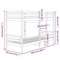 Stapelbed massief grenenhout wit 90x200 cm - thumbnail