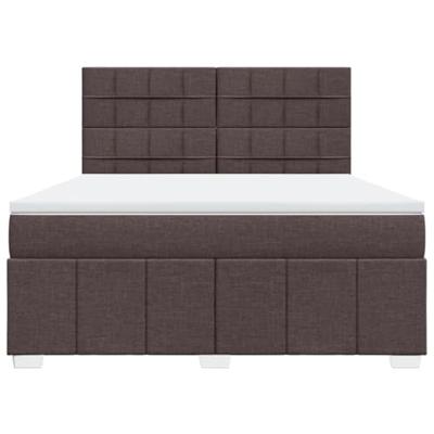 Boxspring met matras stof donkerbruin 180x200 cm