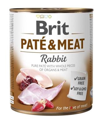Nat hondenvoer BRIT PATÉ & MEAT Konijn 800 g