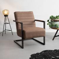 Tower Living Fauteuil 'Rocca' Leder, kleur Bruin - thumbnail