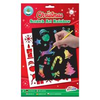 Grafix Scratchkunst regenboog kerst a5 - thumbnail
