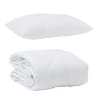 Dekbed met kussen 2 pcs Wit Microvezel - thumbnail