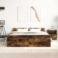 Bedframe met hoofd- en voeteneinde gerookt eiken 120x200 cm - thumbnail