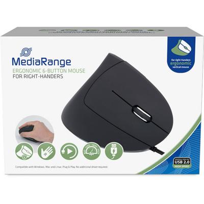 MediaRange USB 2.0 Vertical Rechtshänder, zwart muis MediaRange USB 2.0 Vertical Rechtshänder, zwart muis