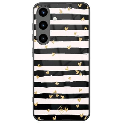 Samsung Galaxy S25 glazen hardcase - Hart streepjes