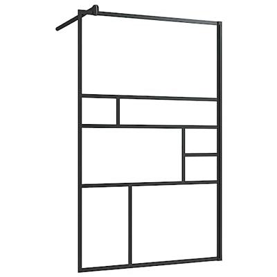 VidaXL Inloopdouchewand 100x195 cm esg-glas transparant en zwart